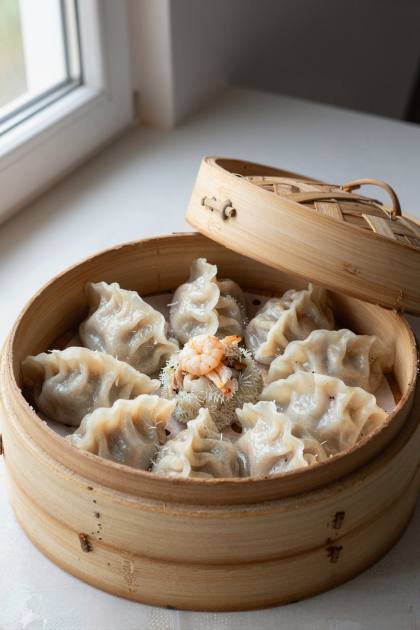 Dim Sum im Bambuskorb