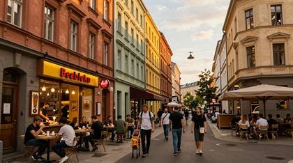 Straßencafés in der Altbaustraße