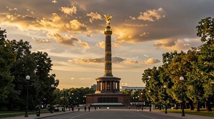 Siegessäule im Sonnenuntergang