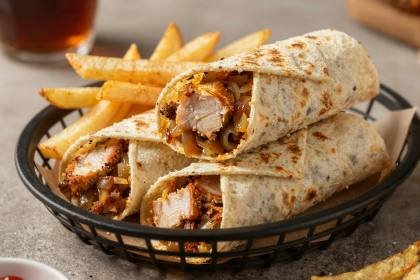 Wrap-Stapel im Korb
