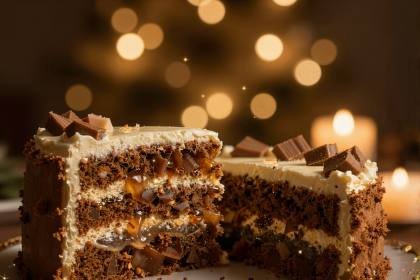 Erstes Stück der Torte