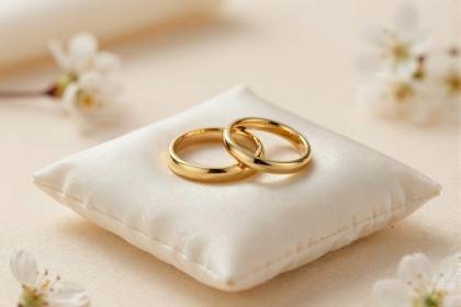 Ringe auf Satinkissen
