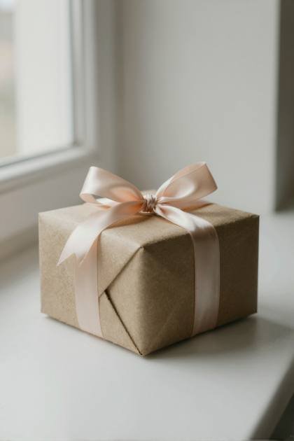 Geschenk mit Schleife (hoch)