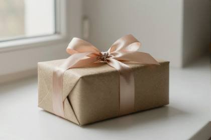 Geschenk mit Schleife (quer)
