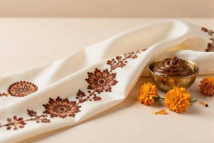 Henna-Ornamente auf Seide