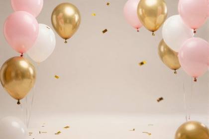 Konfetti und Ballons
