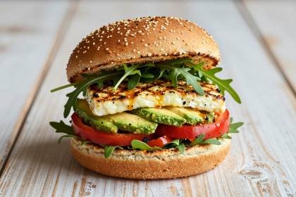 Veggie-Burger mit Halloumi