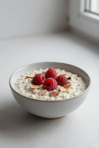 Porridge mit Beeren (hoch)