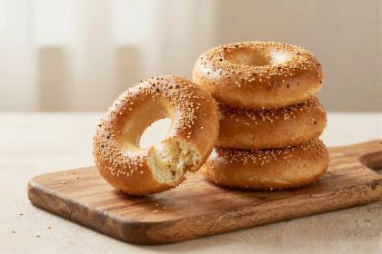 Simit-Kringel im Stapel