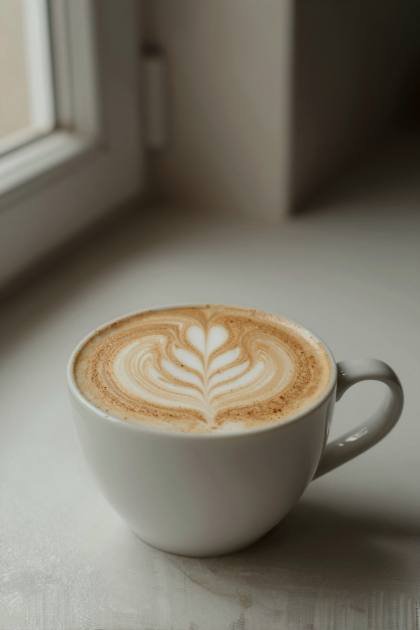Kaffee mit Milchschaum (hoch)