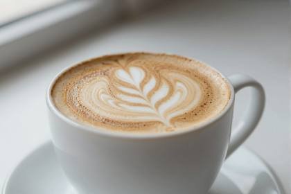 Kaffee mit Milchschaum (quer)