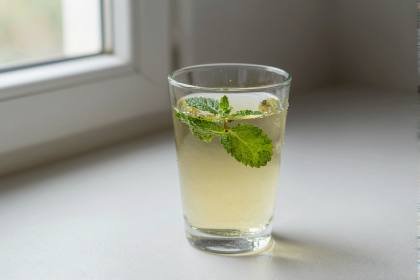Minztee im Glas (quer)
