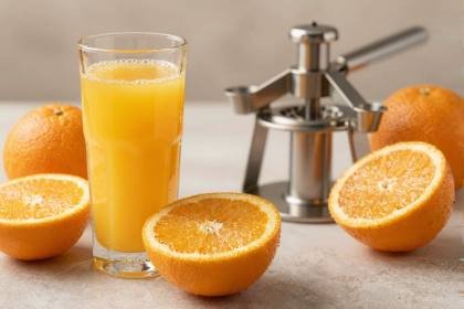 Orangensaft mit Presse