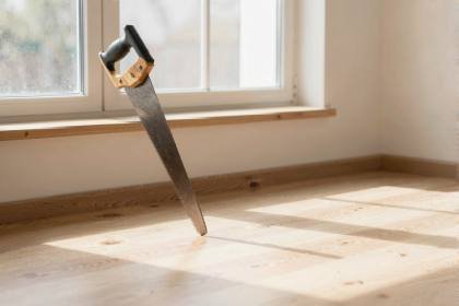Handsäge mit blanken Zähnen
