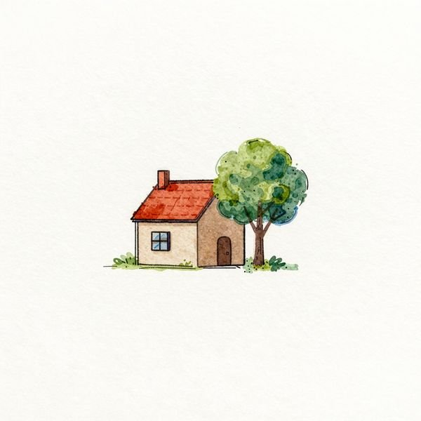 Haus mit Baum — Immobilien