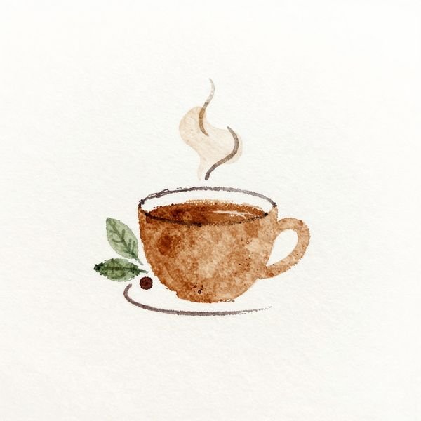 Dampfende Tasse mit Kaffeezweig — Café