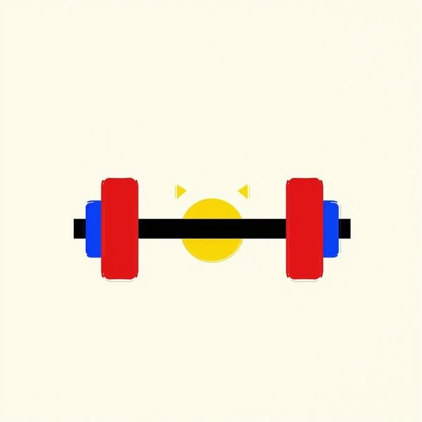 Hantel aus Balken und Quadraten — Fitnessstudio