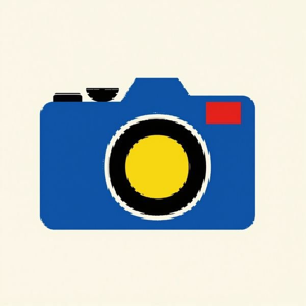Kamera aus Rechteck und Kreisen — Fotostudio