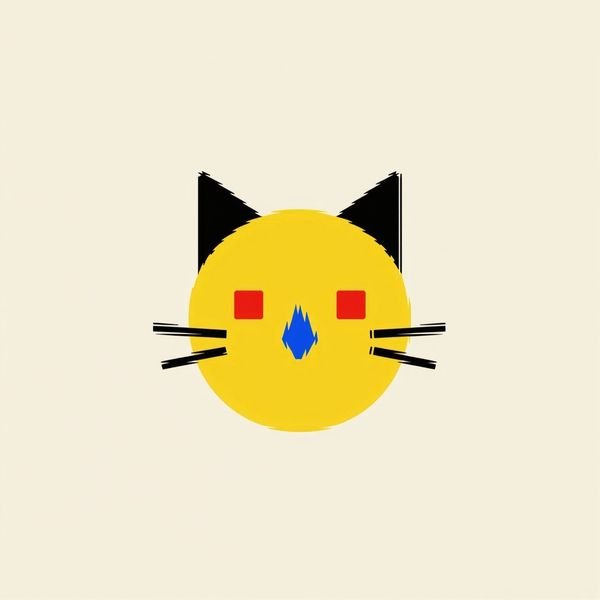 Katzenkopf aus Kreis und Dreiecken — Tierarztpraxis