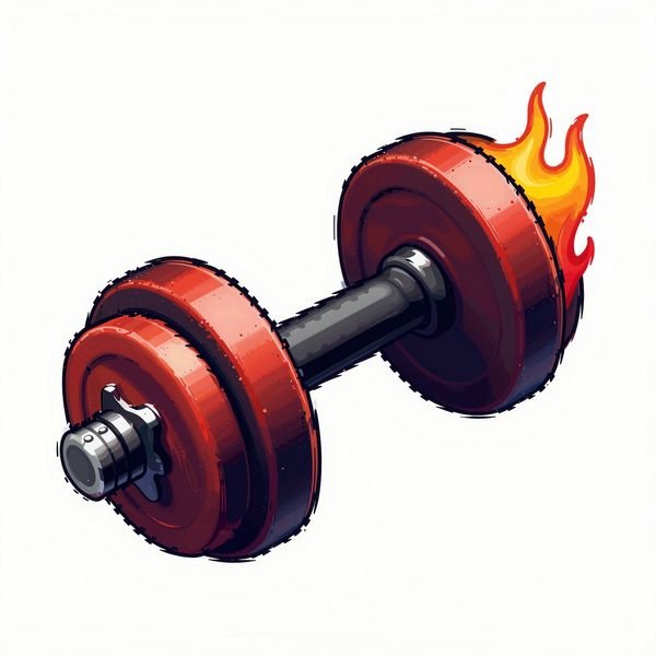 Hantel mit Energie-Flamme — Fitnessstudio