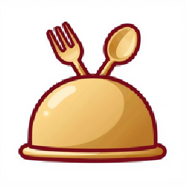 Goldene Cloche mit Besteck — Restaurant