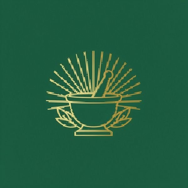 Mörser im Sonnenfächer — Apotheke