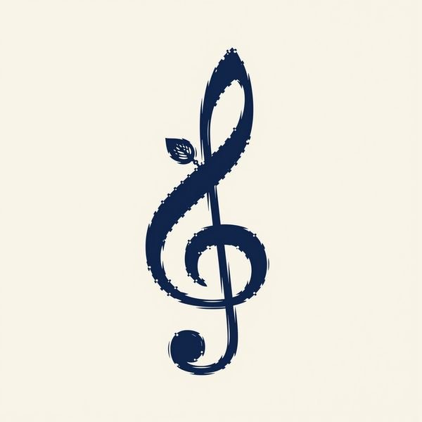 Notenschlüssel als Ranke — Musikschule