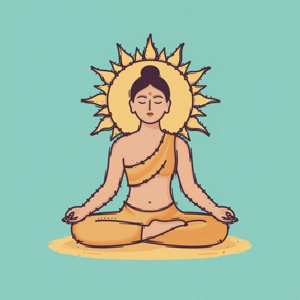 Lotussitz mit Sonnenkranz — Yoga