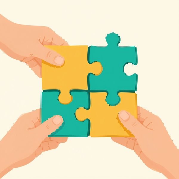 Hände fügen Puzzle — Ergotherapie