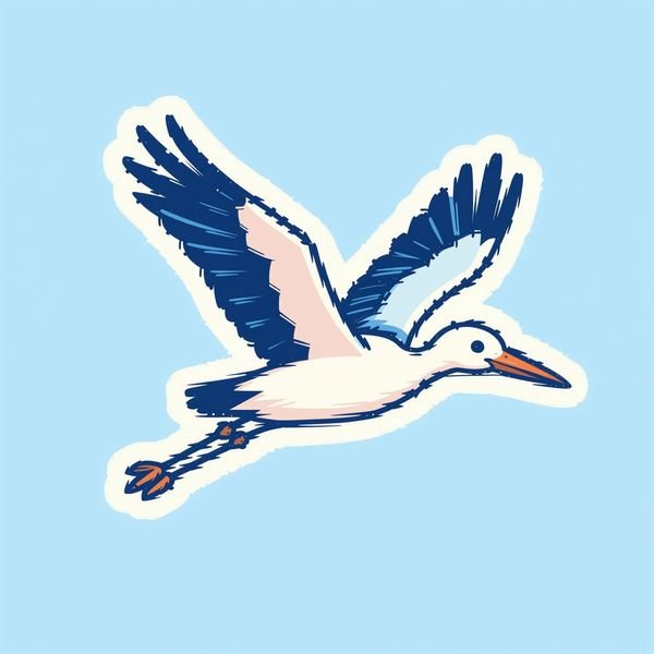 Storch mit Bündel — Hebamme & Baby