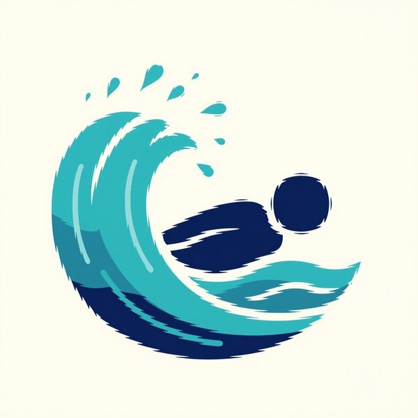 Schwimmer auf der Welle — Schwimmschule