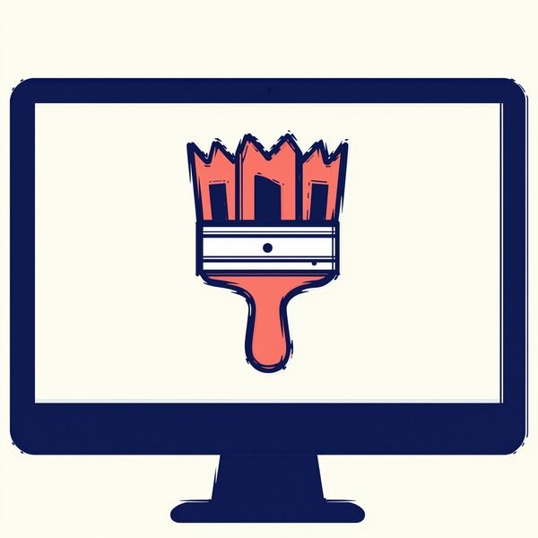 Monitor mit Pinsel — Webdesign