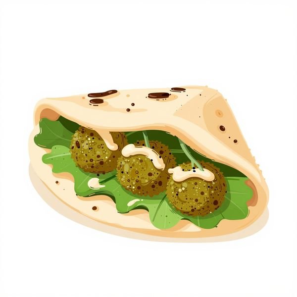 Pita mit Falafel — Orientalischer Imbiss