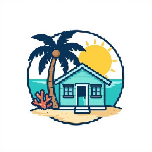 Strandhaus mit Palme — Ferienwohnung