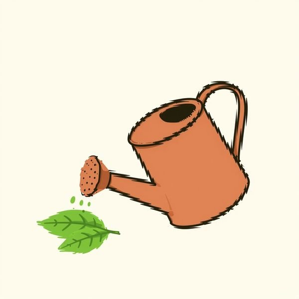 Gießkanne gießt Blätter — Gartenbau
