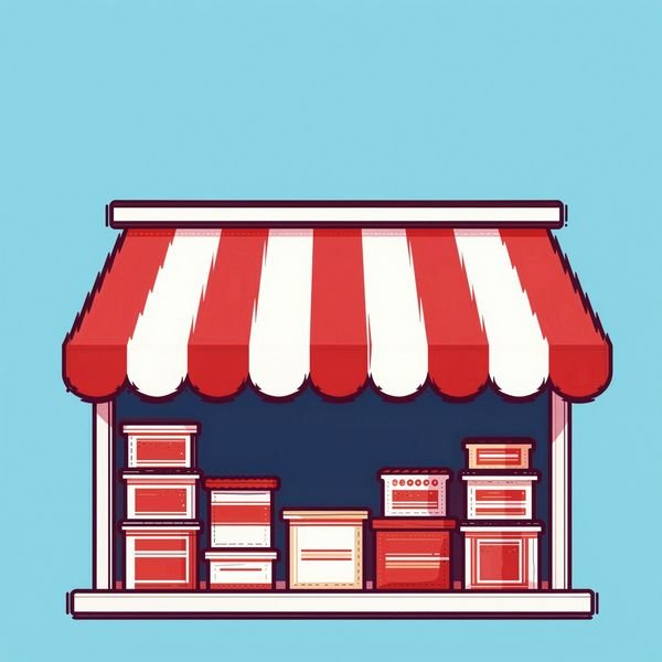 Markise über Waren — Kiosk