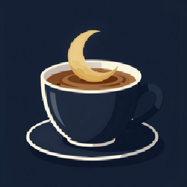 Mond in der Crema — Nachtcafé