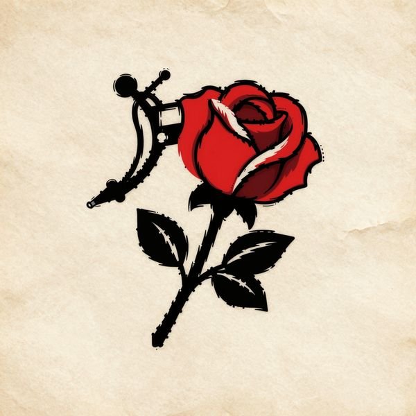 Tätowiermaschine mit Rose — Tattoo-Studio