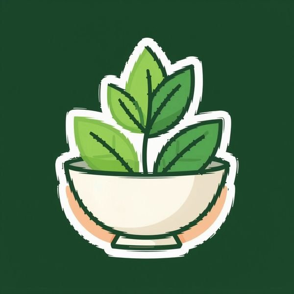 Schale aus Händen mit Blatt — Vegane Küche