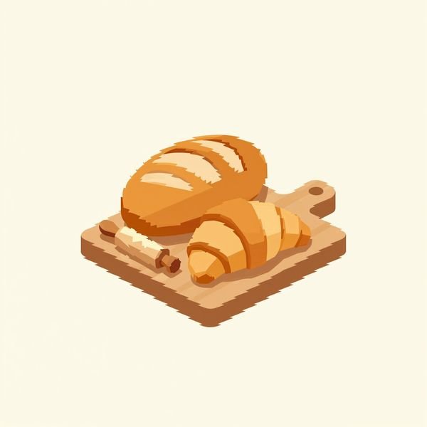 Brotbrett mit Nudelholz — Baeckerei