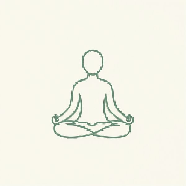 Sitzende Figur aus einer Linie — Yoga