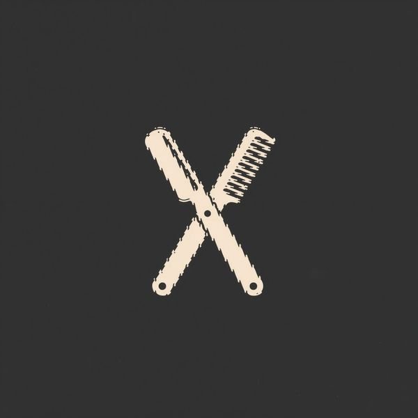 Rasiermesser und Kamm aus einer Linie — Barbershop