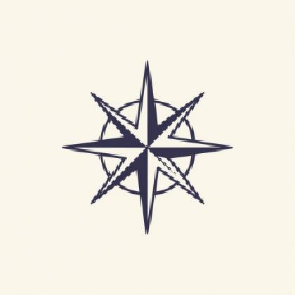 Kompassrose (Strichlinie)
