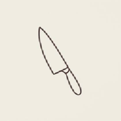 Küchenmesser (Strichlinie)