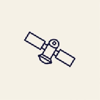 Satellit (Strichlinie)