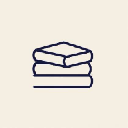 Bücherstapel (Strichlinie)