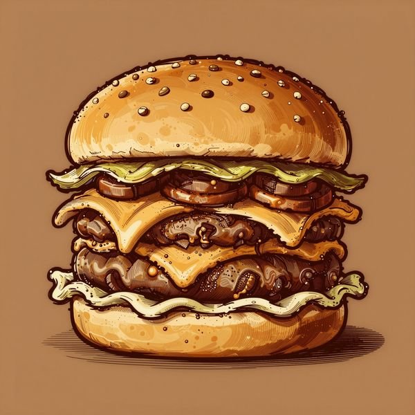 Burger in Linienkunst — Imbiss