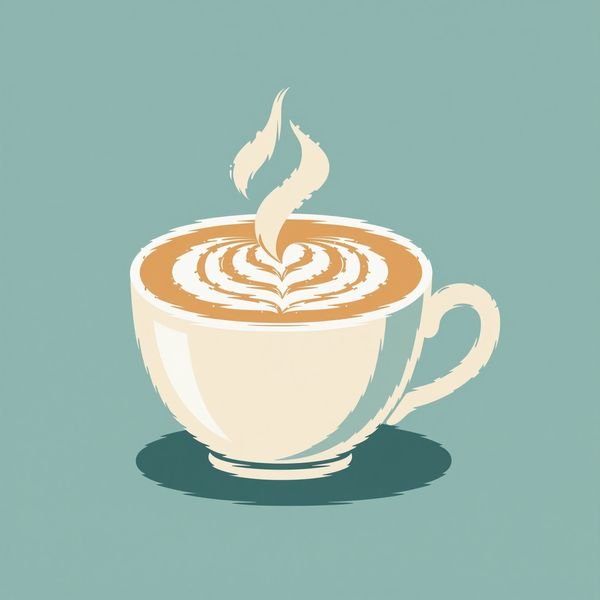 Latte-Tasse auf Türkis — Café