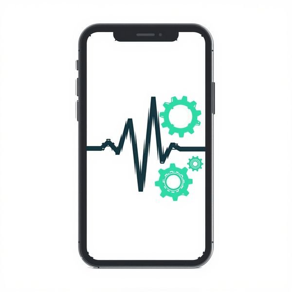 Handy mit Puls und Zahnrad — Reparatur