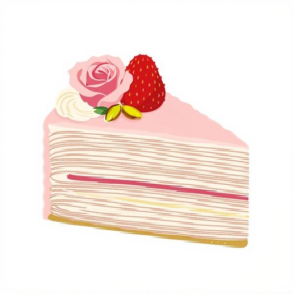 Tortenschnitte mit Erdbeere — Patisserie